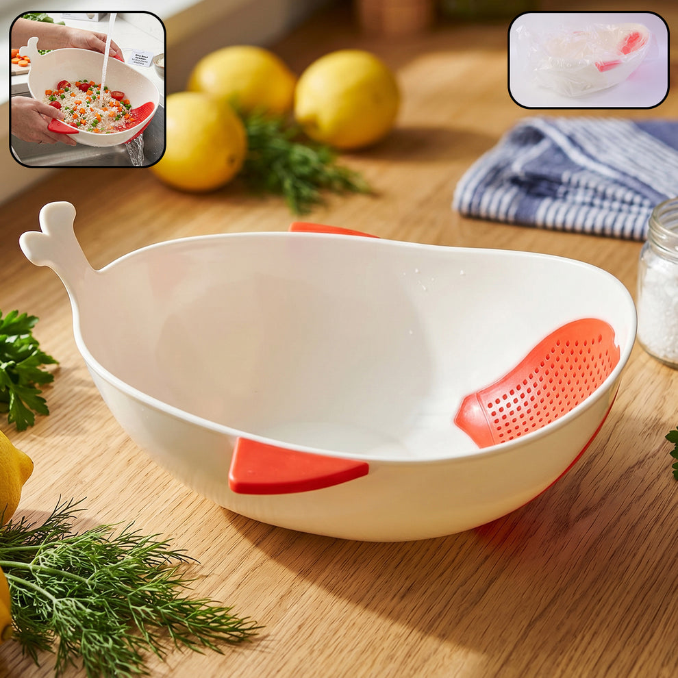 Fish-Shaped Rice & Vegetable Washing Bowl