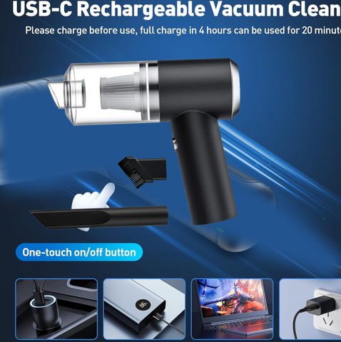 Wireless Handheld Vacuum Cleaner -120W USB Rechargeable | Storenzo